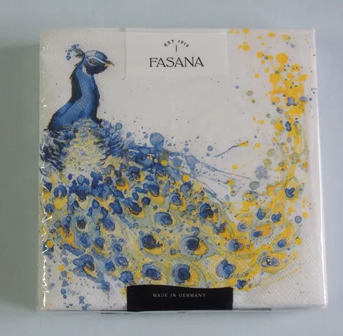 Servietten Coloured Peacock Pfau bunte Federn Vogel Tiere  Exotisch 33x33cm 20