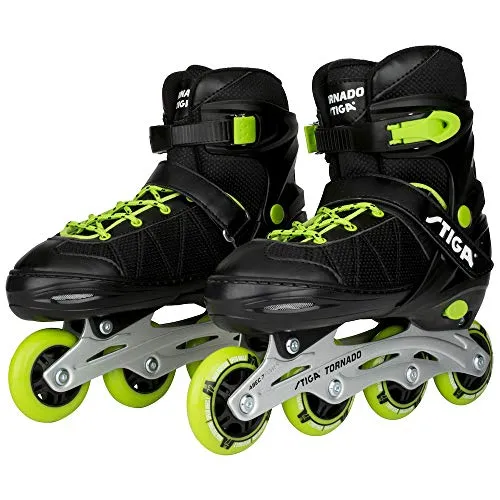 Stiga Unisex-Youth Inline Skates, verstellbar, Schwarz, Größe 38-41 - Inliner mit verstellbarem Design für wachsende Füße, robuste Schale für Sicherheit und Komfort, ideal für Anfänger und vielseitig einsetzbar auf verschiedenen Oberflächen.