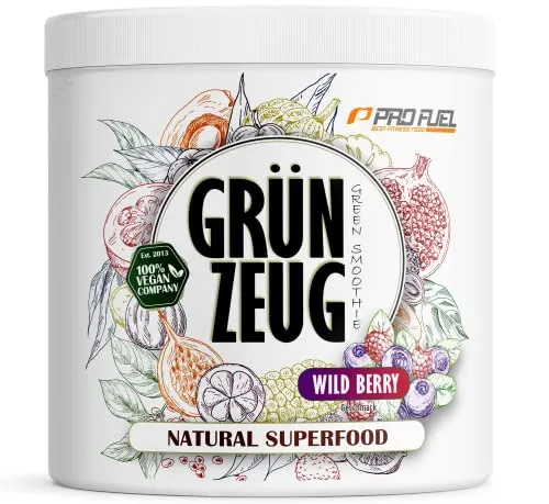 Superfood Drink Pulver WILD BERRY - 300g - Multivitaminpräparate & Mineralien, 100% vegan und vollgepackt mit über 40 Sorten Obst und Gemüse für optimale Vitamine und Mineralstoffe.