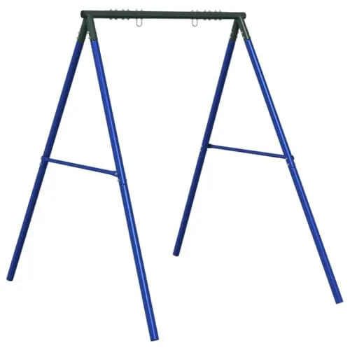 vidaXL Schaukelgestell mit 2 Haken Blau Stahl - Spielplatz für deinen Garten! Robust und stabil dank lackierten Stahlrohren. Ideal für Kinder von 3-10 Jahren und max. 50 kg Belastung. Perfekt für Gärten, Hinterhöfe und Spielplätze.