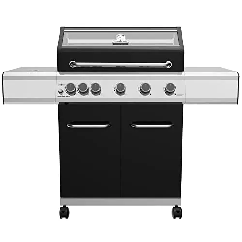 Grillfürst Gasgrill G510E - 5-Brenner Edelstahl - Grills der Kategorie Edelstahl mit Infrarot-Hochtemperaturzone für perfekte Röstaromen und Sichtscheibe zur Grillgut-Kontrolle. Ideal für BBQ-Vergnügen im Freien.