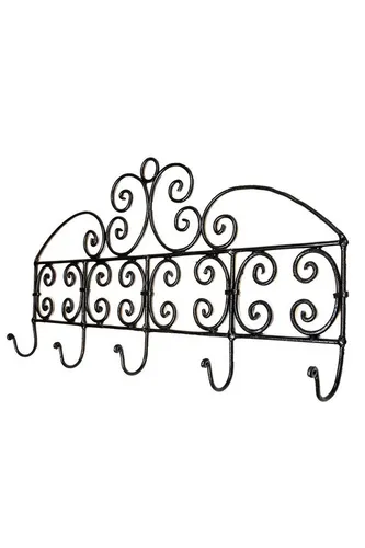 Marrakesch Orient & Mediterran Interior Kleiderhaken Antia - Handgefertigte orientalische Garderobe aus robustem Schmiedeeisen mit einzigartiger Rostpatina, ideal für stilvolle Eingänge und außergewöhnliche Dekoration.