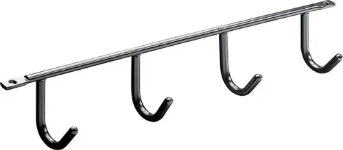 Hettich Garderobenleiste mit 4 Haken für Unterbaumontage - Praktische Garderobenleiste aus robustem Stahl für die Unterbaumontage. Mit 4 Haken bietet sie platzsparende Aufbewahrung und ist ideal für Flur und Küche.
