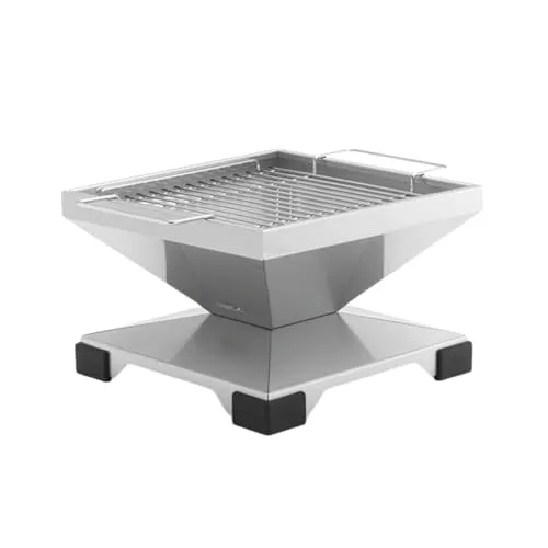 THÜROS T2 Holzkohle Tischgrill aus Edelstahl, 35x35 cm - Grills – Kompakter Holzkohle Tischgrill aus Edelstahl, ideal für Gartenpartys und Camping, sorgt für einzigartigen Grillgeschmack.
