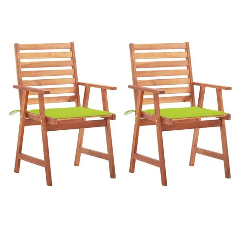 furnicato Gartenstuhl Garten-Essstühle 2 Stk. mit Kissen Massivholz Akazie (1 St)
