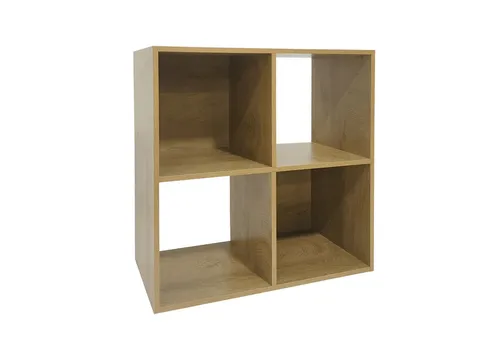 HTI-Line Bücherregal Thekla 6060 - Standregal mit 4 Regalfächern, ideal für Bücher und Wohnaccessoires, platzsparend und vielseitig einsetzbar, Maße 60 x 60 x 30 cm, belastbar bis 10 kg.