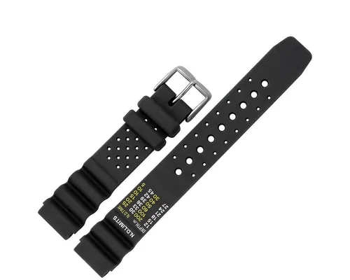 MARBURGER Uhrenarmband 18mm Kunststoff PU XL Extra Lang Schwarz