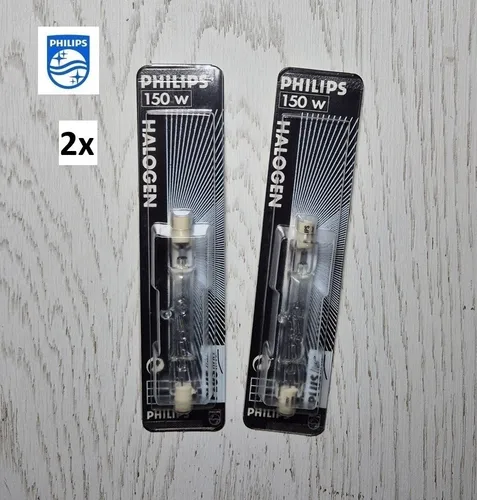 2x Philips 150W Halogenstab Lampe R7s 78mm Halogen 230V 2400lm
