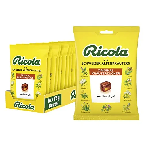 Ricola Schweizer Kräuterzucker Bonbons, 16 Beutel je 75 g