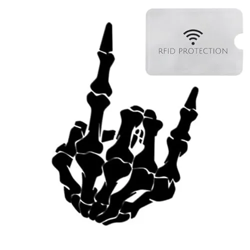 Autoaufkleber Sticker Tote Rock Hand Skelett Pommesgabel Motorrad Logo Schwarz