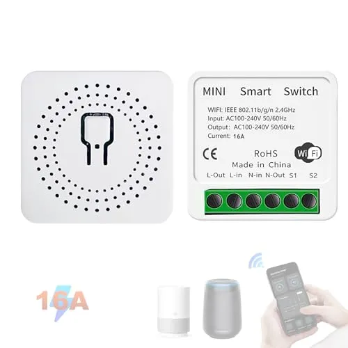 Stück Mini Smart Lichtschalter，Wireless Remote Control Schalter für Hausautomation, RF Ferngesteuerter Lichtschalter mit Timer und Bewegungssensor mit Alexa Echo, Google Home 1