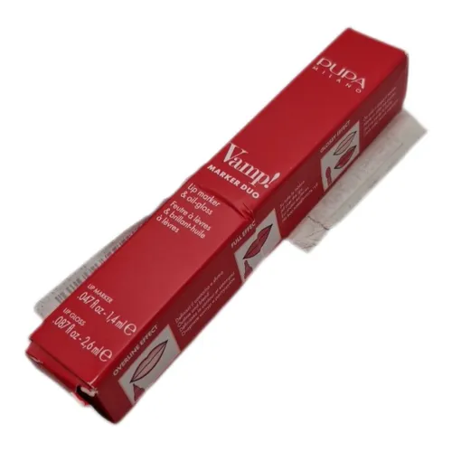 Pupa Vamp! Marker Duo Lippenstift + Lipgloss mit Hyaluronsäure – 3-in-1 zum Defi
