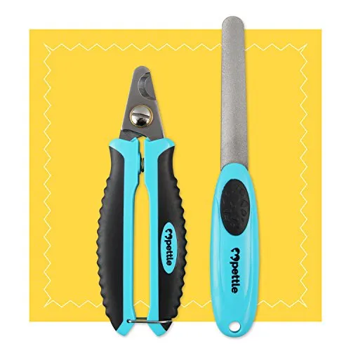 pettle Profi Krallenschere für Katzen mit Safety Guard - 100% splitterfrei durch schärfste Edelstahlklingen - Krallenzange + Krallenfeile + Krallenpflege E-Book - Profi Katzen Krallenschere