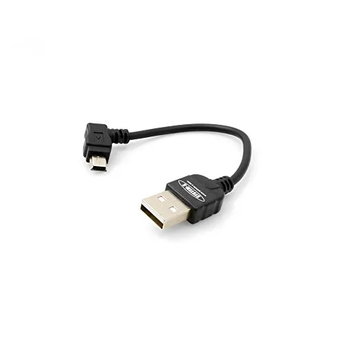 System-S Mini USB Kabel Winkelstecker 90 Grad gewinkelt Adapter Datenkabel Ladekabel, 10 cm
