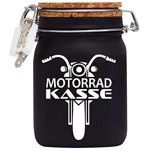 Spardose Motorrad Kasse Geld Geschenk Idee Schwarz L
