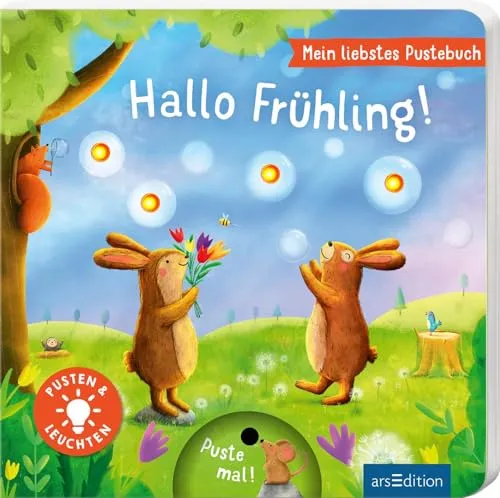 Mein liebstes Pustebuch – Hallo Frühling!: Pusten & leuchten | Hochwertiges Pappbilderbuch mit Pustefunktion und Licht für Kinder ab 18 Monaten