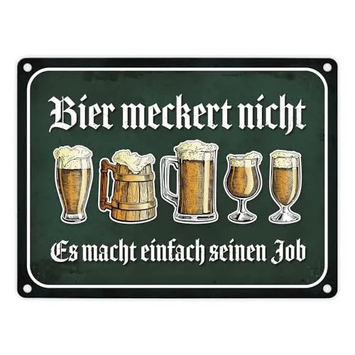 Produktbild Bier macht einfach seinen Job Metallschild mit Bier Motiv meckern jammern Weizen
