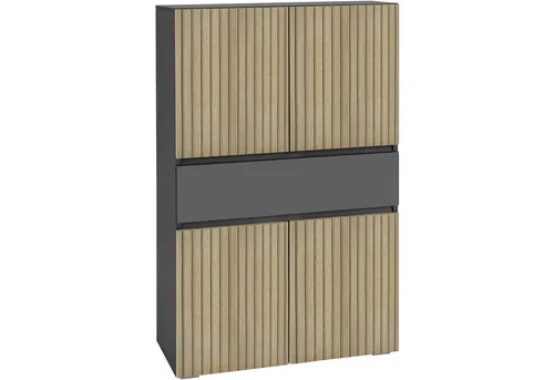 Home affaire Midischrank Wisla – 4 Türen & 1 Schublade, 76 cm breit
