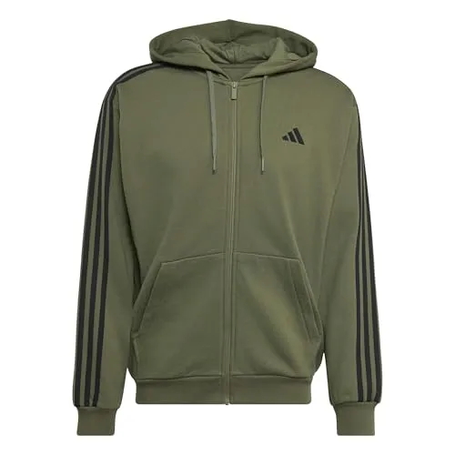 adidas Herren Essentials 3-Stripes French Terry Full-Zip Hoodie
