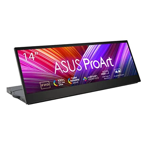 ASUS ProArt PA147CDV - 14 Zoll Creative Touch Tool - Full HD 1920x550, Calman, 100% sRGB, 10-Punkt Touch, Adobe Software kompatibel - IPS, 32:9, entspiegelt, Typ-C USB, HDMI