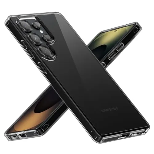 MobNano für Samsung Galaxy S25 Ultra Hülle, Klar Stoßfest Handyhülle für Samsung S25 Ultra Slim Transparent Bumper Case [Militärschutz & Nie Vergilbung] Dünn Durchsichtige Schutzhülle - Schwarz