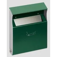 PROREGAL Eckiger Wandascher 2 Liter aus verzinktem Stahl in Grün - Eleganter Wandascher für effiziente Zigarettenentsorgung im Außenbereich. Ideal für öffentliche Einrichtungen und Gastronomie. Robuste Bauweise und modernes Design garantieren Langlebigkeit und ansprechende Optik.