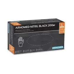 ARNOMED Nitril Midnight Black Einmalhandschuh, puderfrei, schwarz 399-L , 1 Packung = 200 Stück, Größe L
