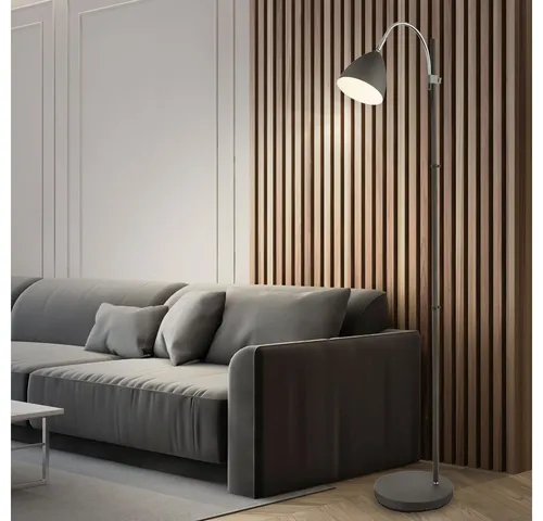 GLOBO LIGHTING LED Stehlampe, Leuchtmittel inklusive, Warmweiß, LED Stehleuchte Metall anthrazit beweglich Höhenverstellbar Stehlampe