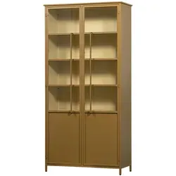 Vitrine Exhibit XL aus Metall, Honiggelb - Buffetschrank für stilvolle Präsentation, schützt Ihre Schätze vor Staub und verleiht Ihrem Zuhause eine persönliche Note.