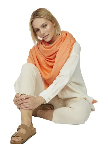 Codello Schal JACQUARD SQUARE LUXURIOUS - 60% Baumwolle - Modeschal in orange, 140x140 cm, aus hochwertiger Mischung von 60% Baumwolle und 40% Modal für optimalen Tragekomfort und stilvolle Akzente.