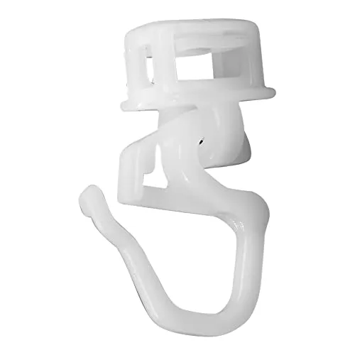 Deco-Raum 100 Stück Click-Gleiter Laufkanal 5,8-6,2mm kurzer Faltenlegehaken Gardinengleiter Faltengleiter für Faltenband Kräuselband passend für Gardinenschienen Vorhangschienen Original Hinno HC31