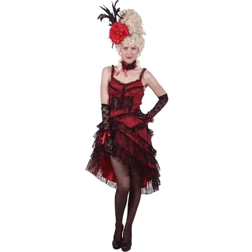 Thetru B. V. Steampunk Kostüm Western Saloon Lady Burlesque Senta für Damen Gr. S-L Kleid Rot Fasching Karneval (Small)