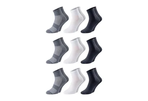 Chili Lifestyle Kurzsocken FITNESS AirGrip Quarter Socken aus Baumwolle Damen Herren Sport (Multipack, 9-Paar, 3 Farben) atmungsaktiv, anti-slip