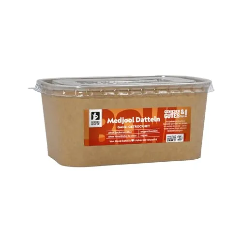 Bremer Gewürzhandel Medjool Datteln, getrocknet, ganz, Trockenfrüchte ohne Zuckerzusatz & ungeschwefelt, 600g Schale