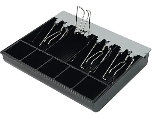 Geldkassette für Kassenschublade HDWR HD-WS33 - Card-Reader mit 4 Geldscheinfächern und 5 Münzfächern, bietet sichere Aufbewahrung durch Federstahlverschlüsse und ist kompatibel mit HD-KR33.