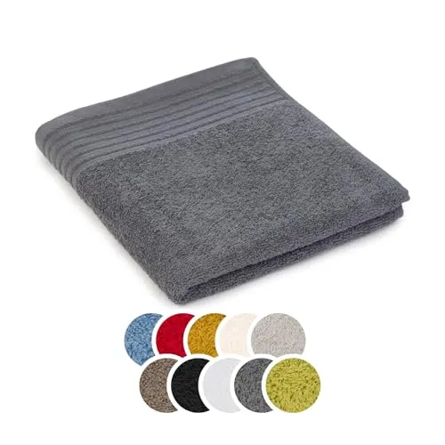 liebling Handtuch Baumwolle, Serie Frankfurt, 400 gr. / m², 50 x 100 cm, 60 Grad, mit hochw. Borte, saugstark, Farbe: anthrazit