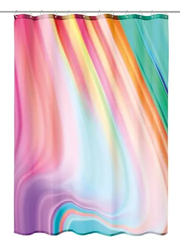 Kleine Wolke Duschvorhang Vibes 180 cm - Duschvorhang in 180x200 cm mit dynamischem, regenbogenähnlichem Design aus 100% recyceltem Polyester – wasserabweisend und nachhaltig für ein modernes Badezimmer.