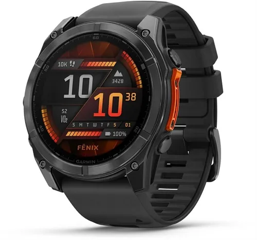 Garmin Fenix 8 Schwarz 51 mm - XL Smartwatch mit AMOLED-Display, ideal für Sport und Wassersport, bis zu 29 Tage Akku-Laufzeit