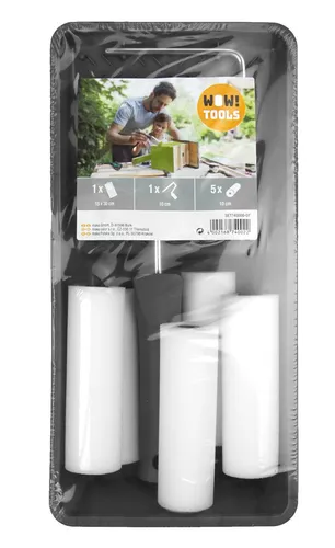 Lack Lackier-Set 7-teilig Farbwanne Heizkörper-Rollerbügel 5x Lack-Ersatzwalzen