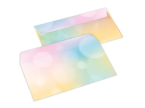 Briefumschläge DIN Lang Federn Farbverlauf Umschlag Kuvert für Brief Gutschein Geschenk Post 20