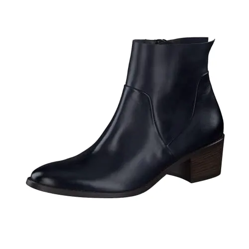 Paul Green Damen Stiefelette - Dunkelblau (Ocean) - Wanderschuhe mit Reißverschluss, aus hochwertigem Leder und elastischer Thunit-TPU-Sohle für optimalen Komfort beim Gehen.