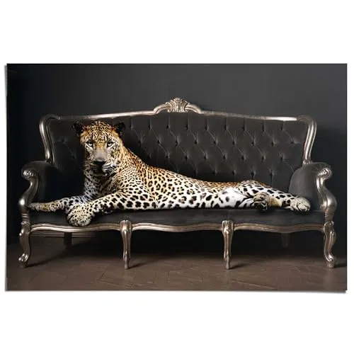 REINDERS Poster, Leopard Chic, Hobbyraum, Poster, Wanddeko, Room Decor, 150 gr. glänzend Bilderdruckpapier, Schwarz, 61x91,5cm