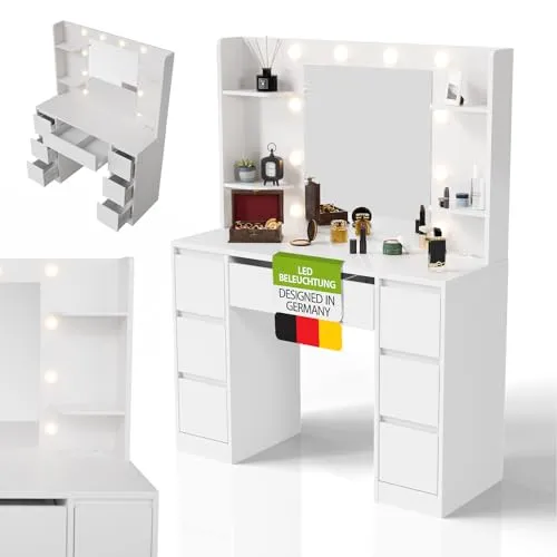 Juskys Schminktisch mit Spiegel Malia
