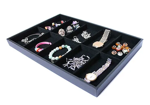Yudu Schmuckkasten Vorlagebrett Schmuckkasten Schmucklade Schmucktablett schwarz