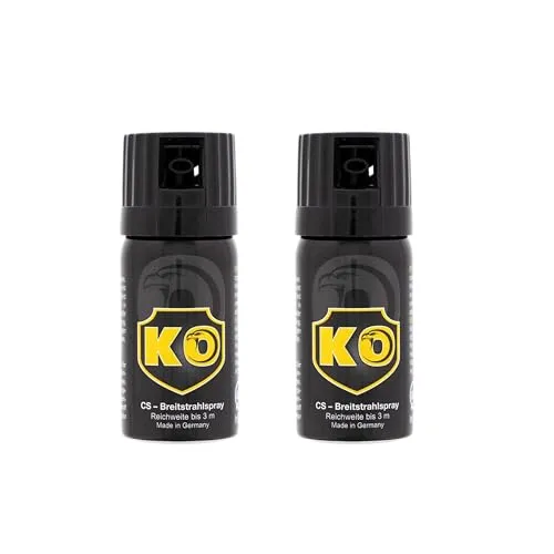 KO Security CS-Spray 40 ml – 2er Set Breitstrahl Personenabwehrspray