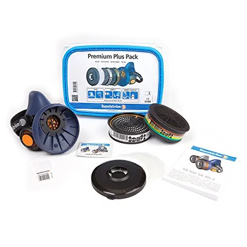 Sundström PremiumPlus Atemschutz Set mit SR 100 Halbmaske - Atemschutzpatronen & Filter, effektiver Schutz mit geringem Widerstand und umfassendem Zubehör für optimalen Komfort