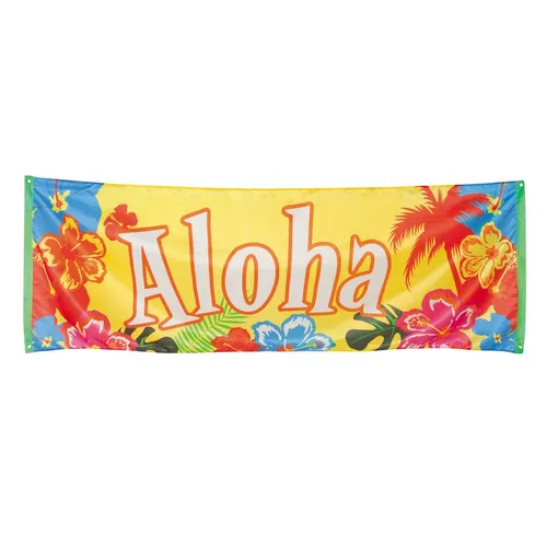 Hawaii Party Deko Banner Aloha 74 x 220 cm Beachparty Dekoration Wanddeko