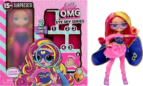 MGA Entertainment L.O.L. Surprise OMG Eye Spy Superhero - Anzieh- & Modepuppen mit magischem Farbwechsel! Entdecke versteckte Hinweise und befreie die stylische Tweens-Puppe für unendlichen Spielspaß. Altersempfehlung: ab 4 Jahren.
