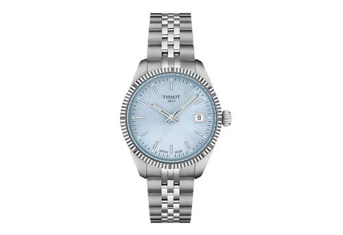 Tissot BALLADE 34mm Damenarmbanduhr - Elegante Damenuhr mit rundem Edelstahlgehäuse, Saphirglas und Datumsanzeige - perfekt für stilbewusste Frauen.