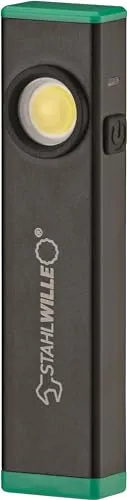 STAHLWILLE Mini LED Arbeitsleuchte 13134 - 500 Lumen, USB-C, mit Halteclip und Magnet - Taschenlampe mit bis zu 500 Lumen und 3 Stunden Leuchtdauer. Ideal für Werkstätten, kompakt und mobil mit USB-C Aufladung und flexibler Befestigung.
